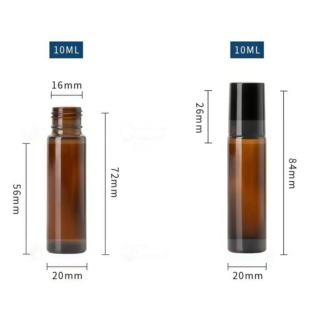 4 Pack 10ml Oil Essential Stainless Roller Bottles (4 Count)