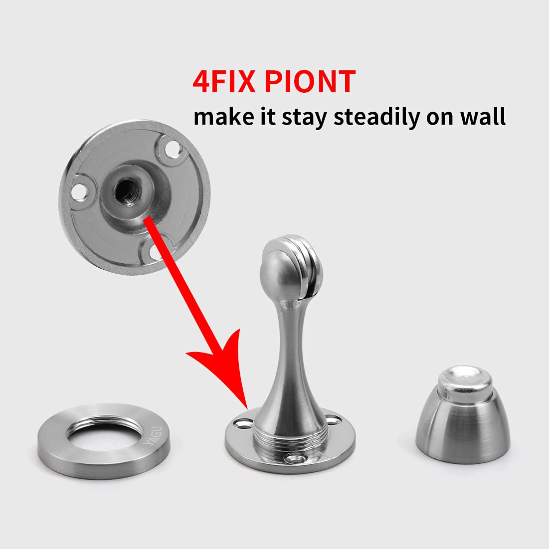 2 Pack Silver Magnetic Door Stops Holder (2 Count)