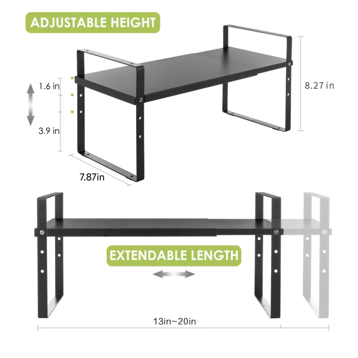 Expandable Cabinet Shelf Organizer Rack