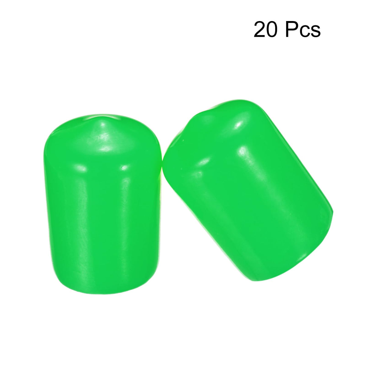20pcs Rubber End Caps 15mm ID Vinyl PVC Round Tube Bolt Cap Cover Screw Thread Protectors Green