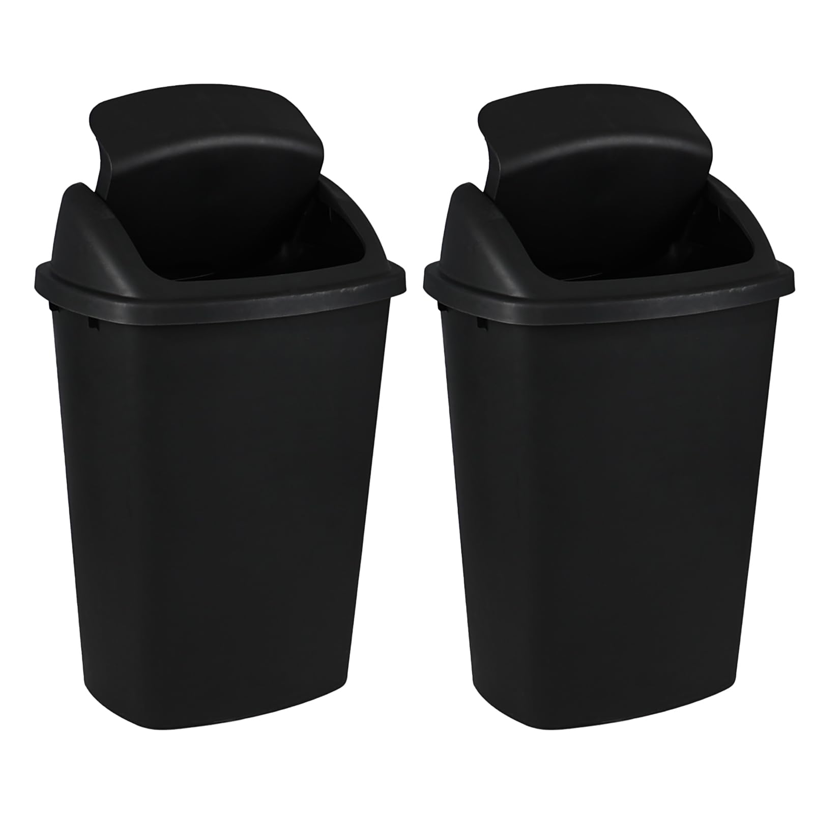 Black 13 Gallon Kitchen Trash Can with Swing Lid (4 Count)