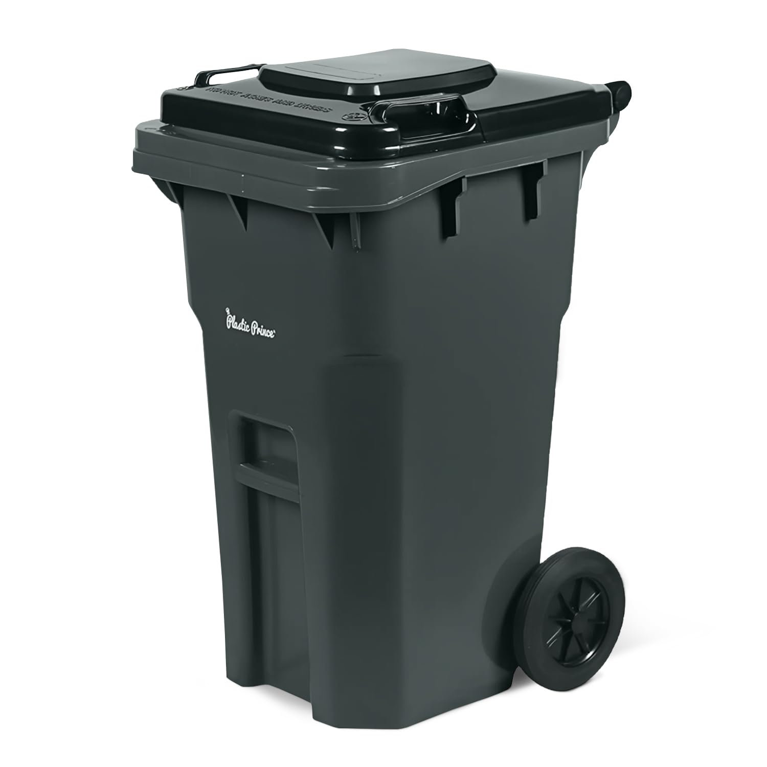 27 Gallon Outdoor Trash Can with Lid and Wheels Small Wheeled Outdoor Garbage Can Storage Outside Heavy
