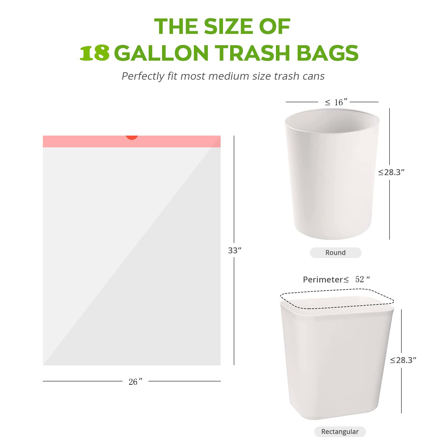 Ultra Thick Heavy Duty Drawstring Trash Bags (60 Count)