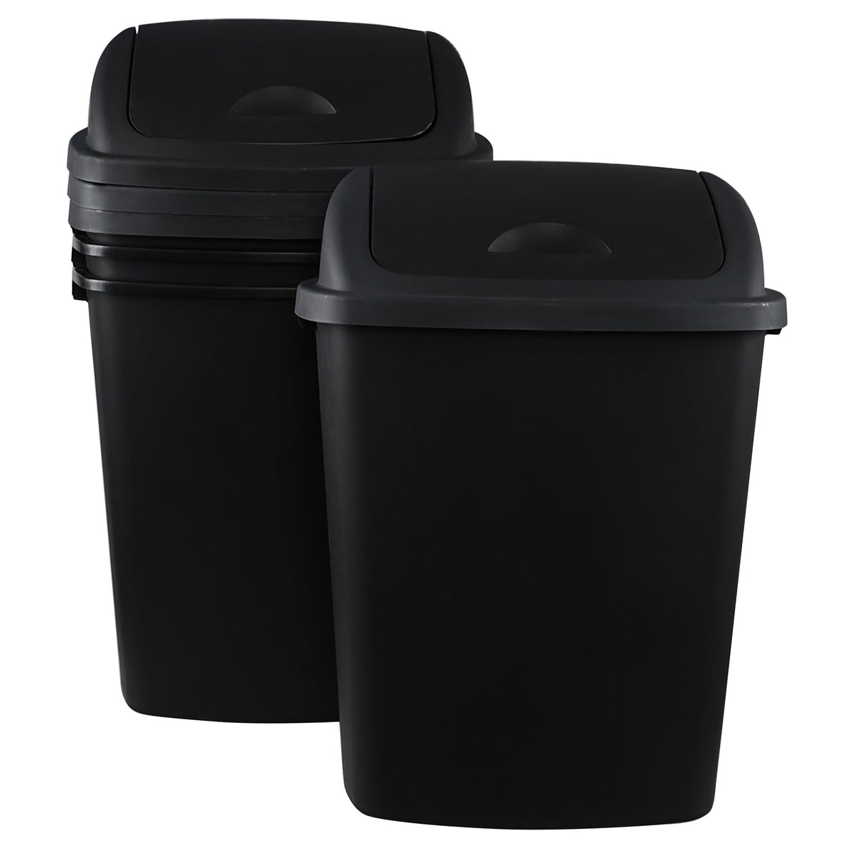 18 Gallon Tall Trash Can with Swing Lid (4 Count)