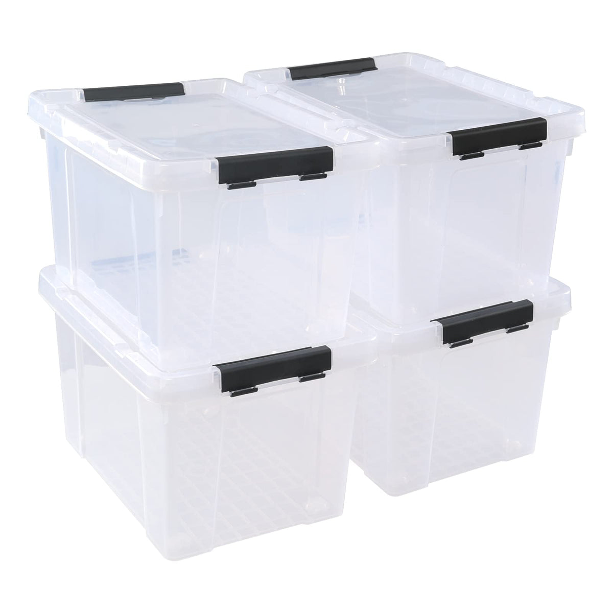 4 Pack 22 L Clear Plastic Storage Box with Wheels (4 Count)