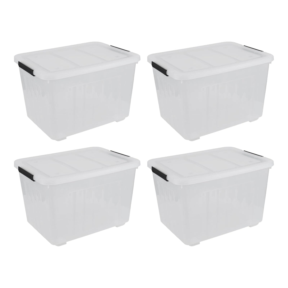 70 Quart Large Plastic Storage Bins with Wheels (4 Count)