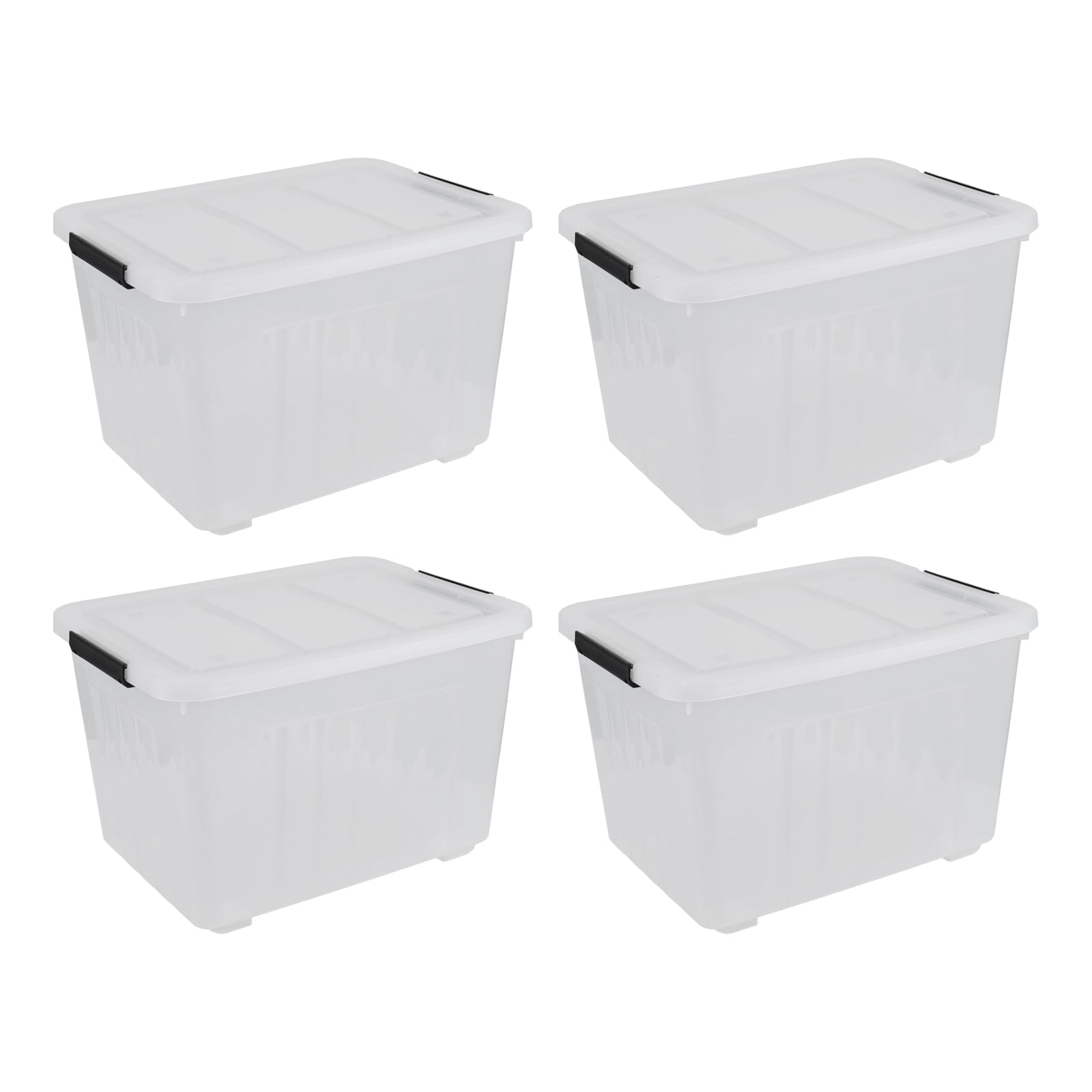 70 Quart Large Plastic Storage Bins with Wheels (4 Count)