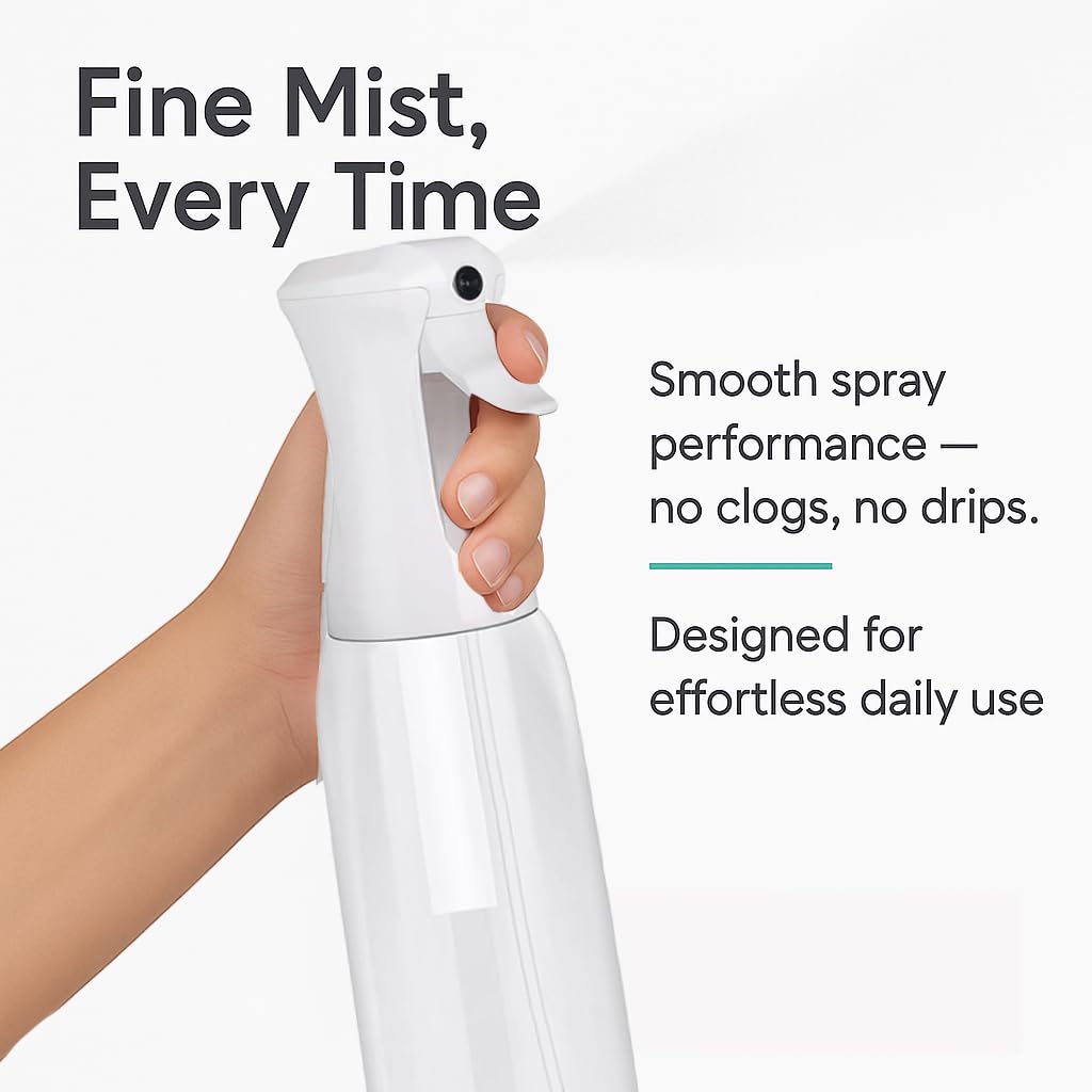 Continuous Mist Clear Spray Bottle 500ml Fine Mist for Hair