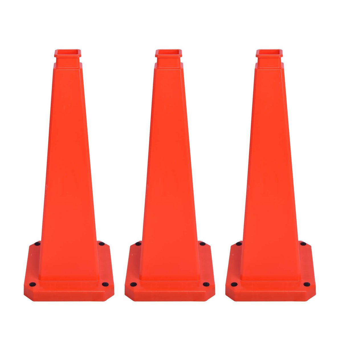 3 Pack 28 Inch Solid Orange Traffic Cone