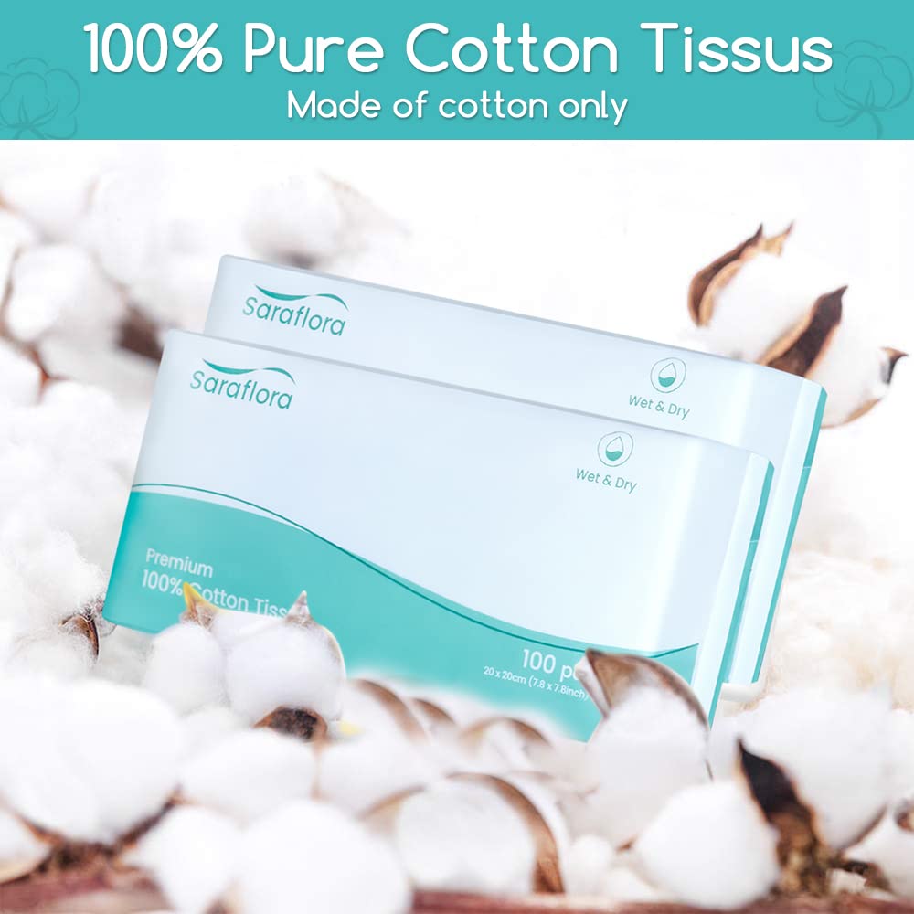 100% Cotton Facial Tissue Soft Dry Wipe 6 Pack (600 Count) - ModHome Supplies
