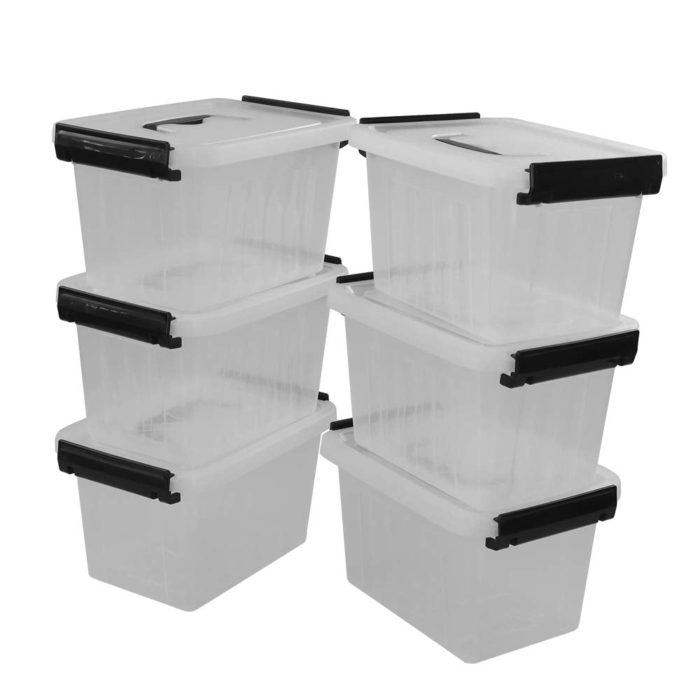 3 Quart 6 Pack Clear Plastic Storage Boxes (6 Count)