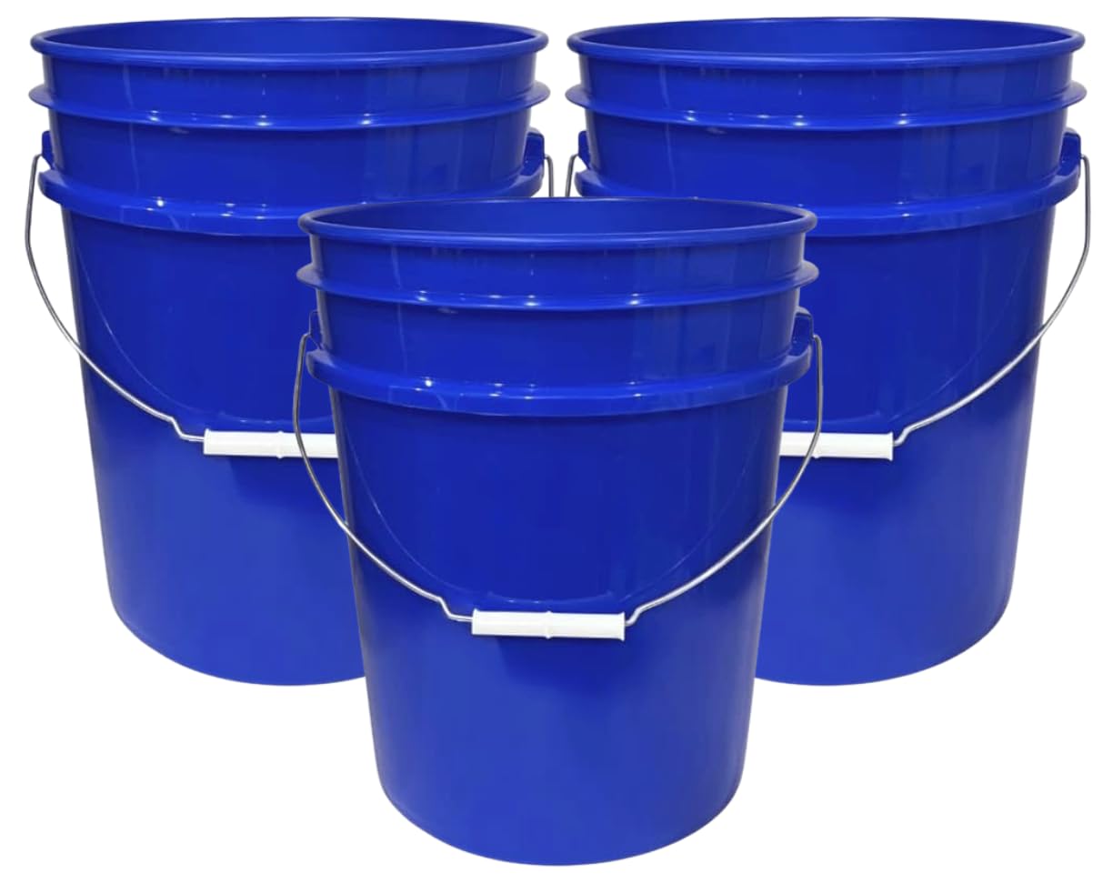 5 Gallon Premium HPDE Plastic Bucket (3 Count)