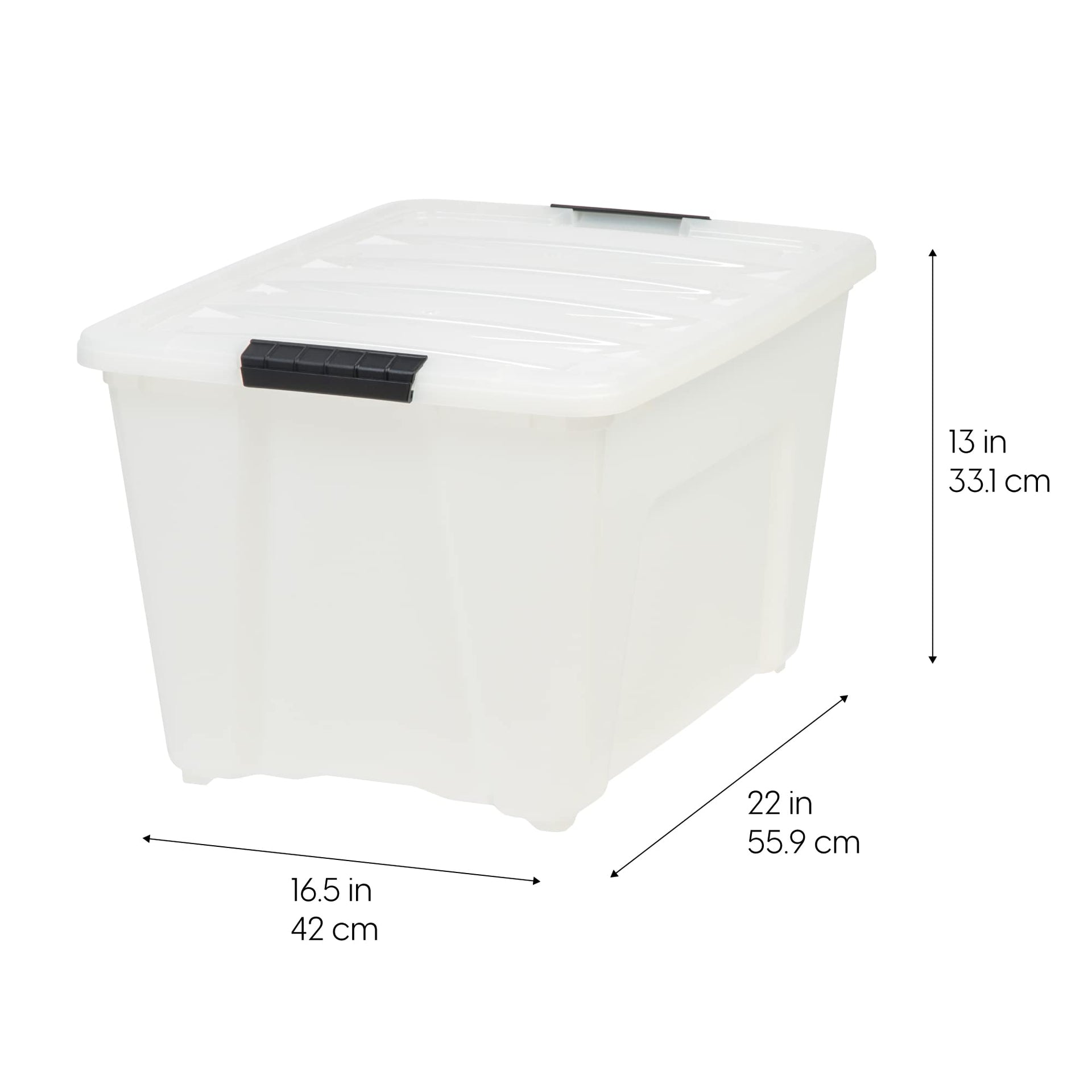 4 Pack 54 Quart Storage Bins with Lids (4 Count)