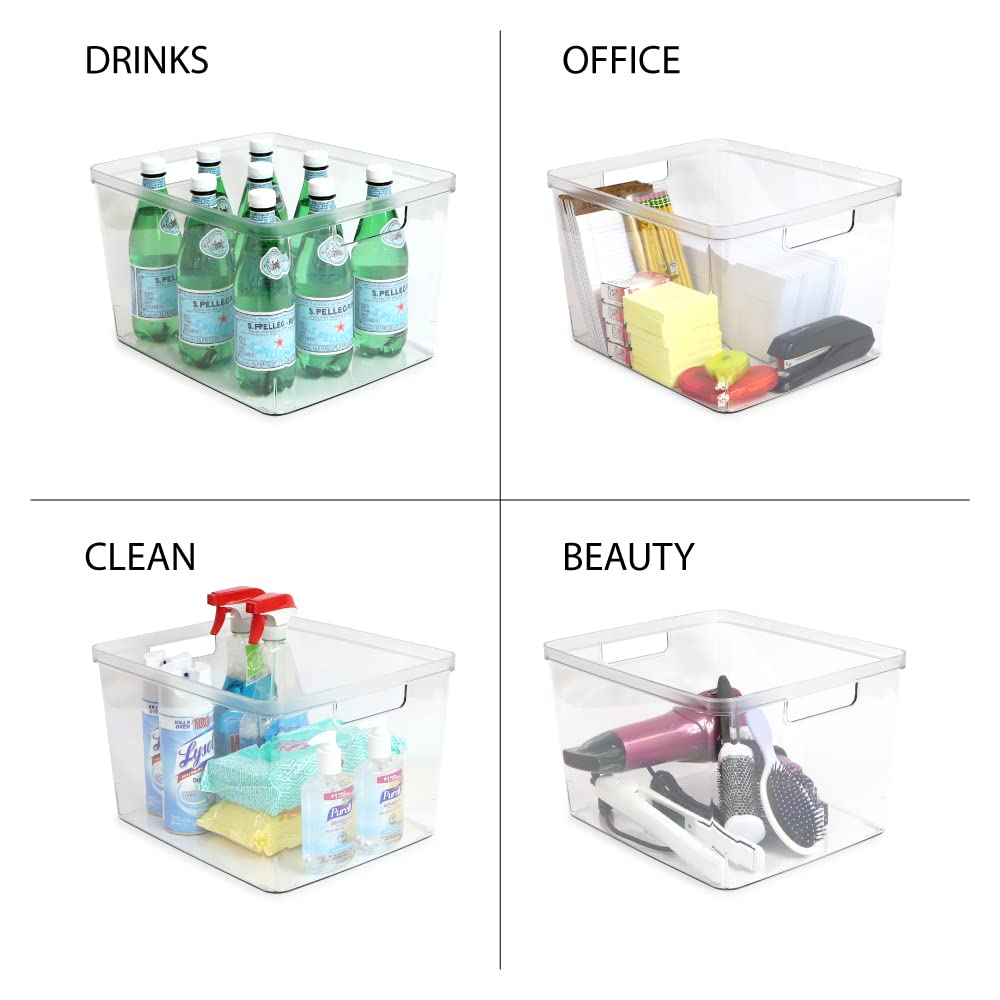 2-Pack Extra-Large Clear Storage Bins (11.5” L x 14” W x 9” H) (2 Count)