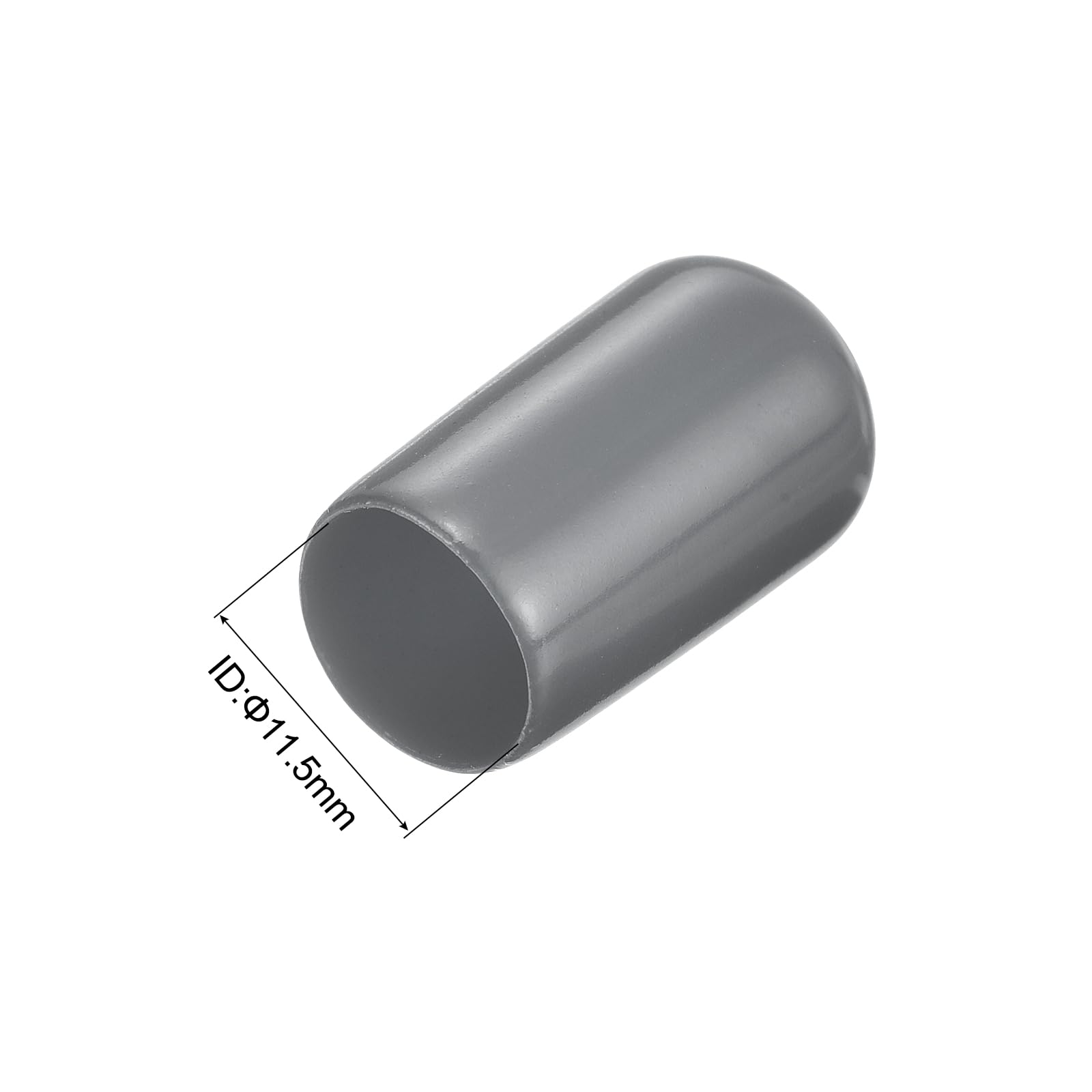 20pcs Rubber End Caps 11.5mm ID Vinyl Round Tube Bolt Cap Cover Thread Protectors Dark Grey