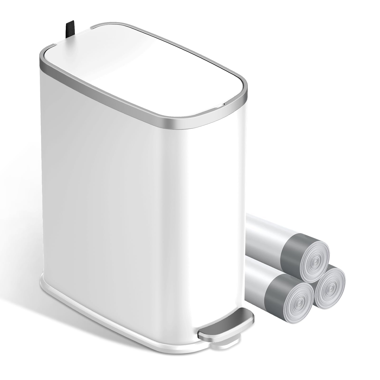 Slim Bathroom Trash Can with Lid Soft Close
