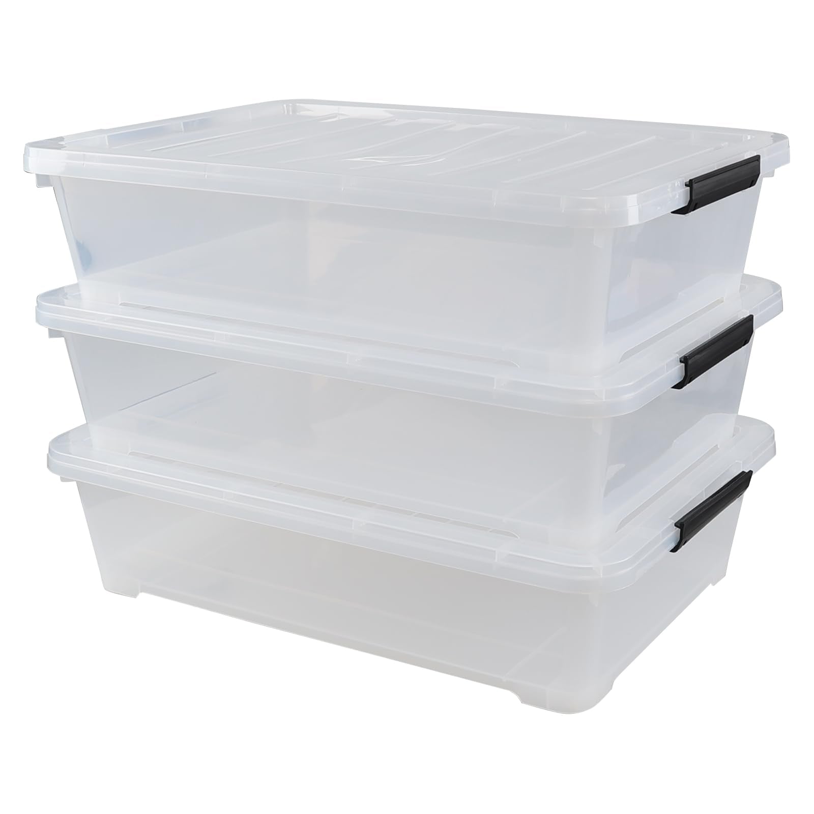 3 Packs 40 Quart Large Under Bed Storage Box Bin (3 Count)