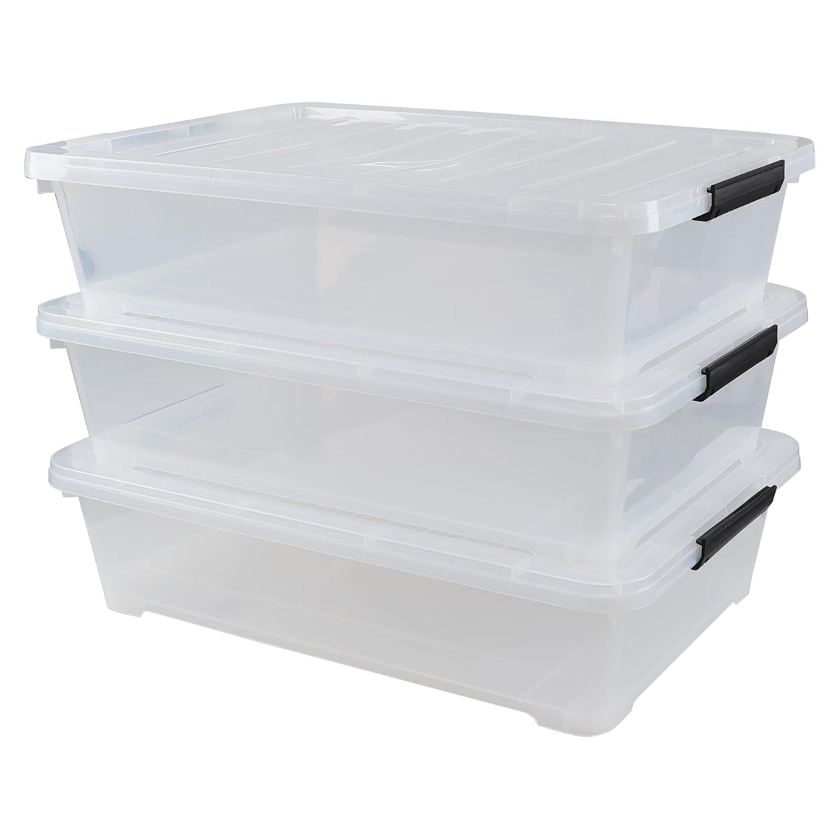 3 Pack 50 Quart Under the Bed Low Profile Storage Boxes (3 Count)