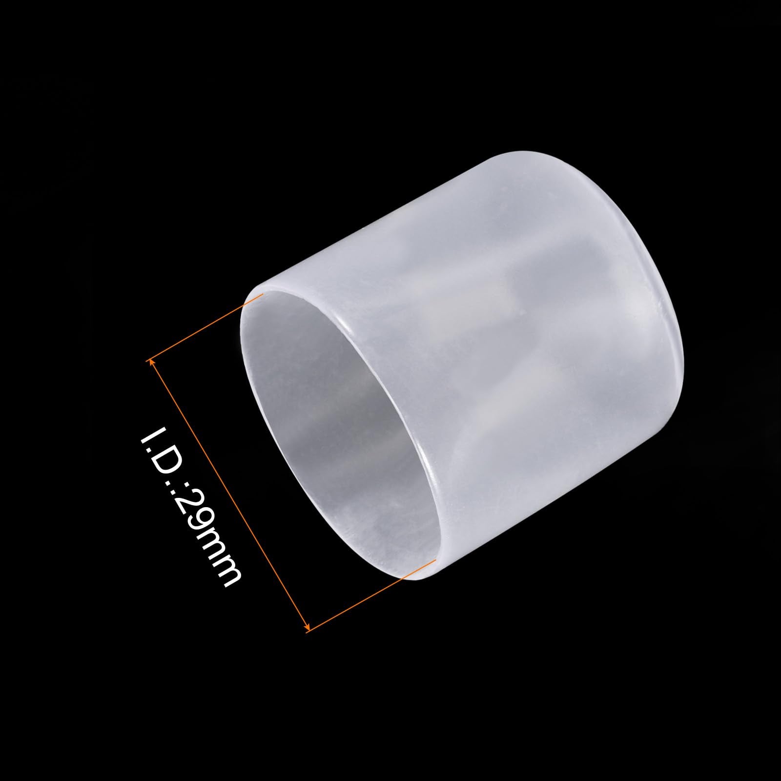 20pcs Rubber End Caps 29mm ID Vinyl PVC Round Tube Bolt Cap Cover Screw Thread Protectors Clear