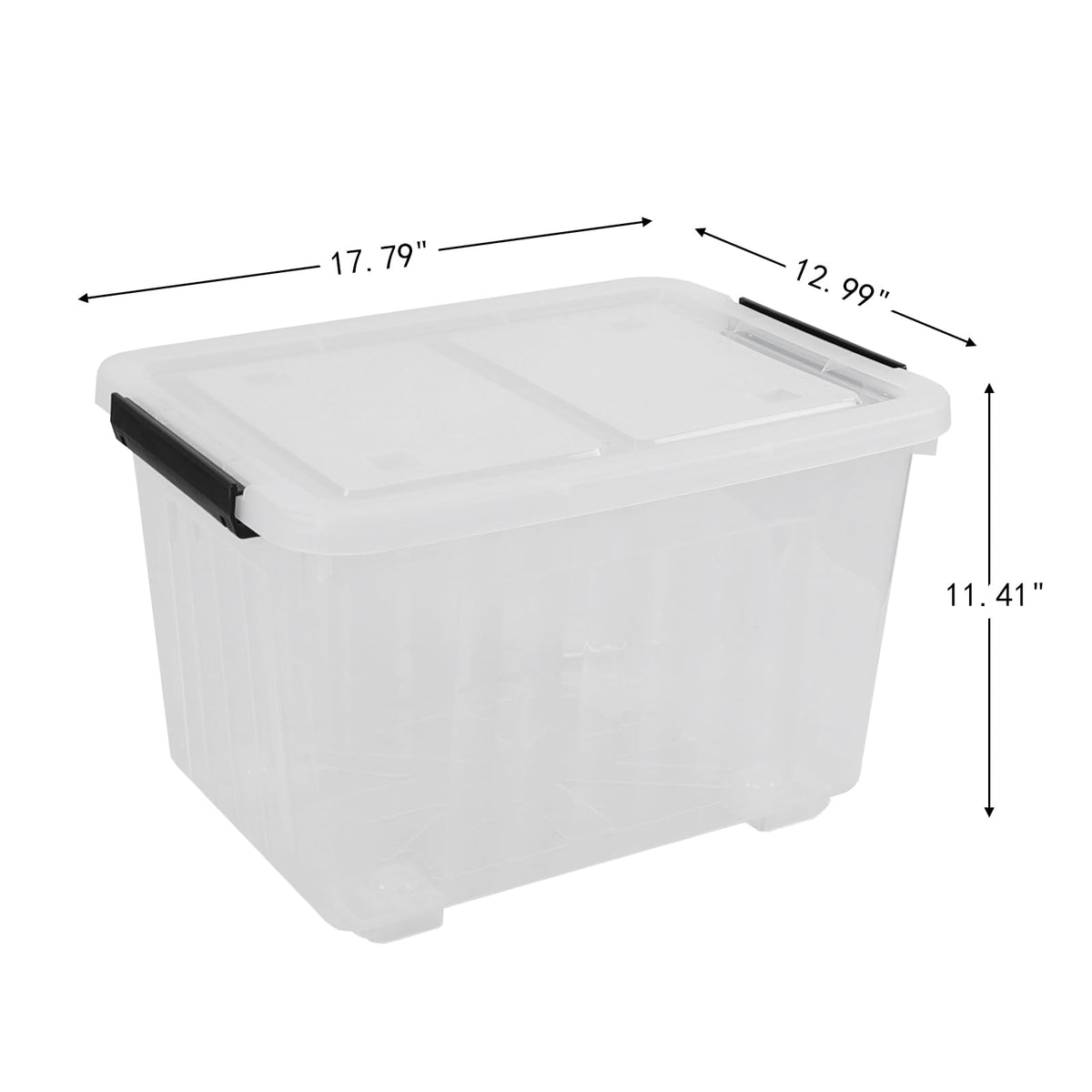 30 Quart Clear Plastic Latch Storage Bins with Wheels (4 Count)