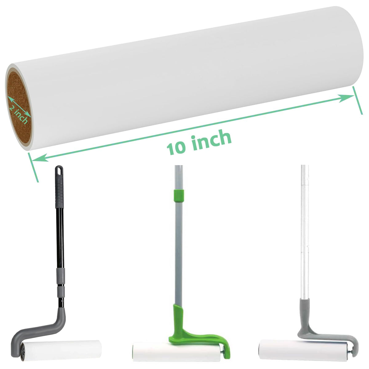 10 inch Mega Lint Roller Refills for Evercare Layers Smart Design Large Floor Lint Rollers Extreme Stick 10'' Wide Sticky Roller Refills 60 Sheets per Roll 5 Pack Total 300 Sheets (300 Count)