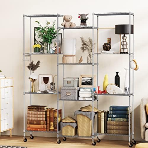 6 Tier Wire Shelving Unit with Wheels (72 Count)