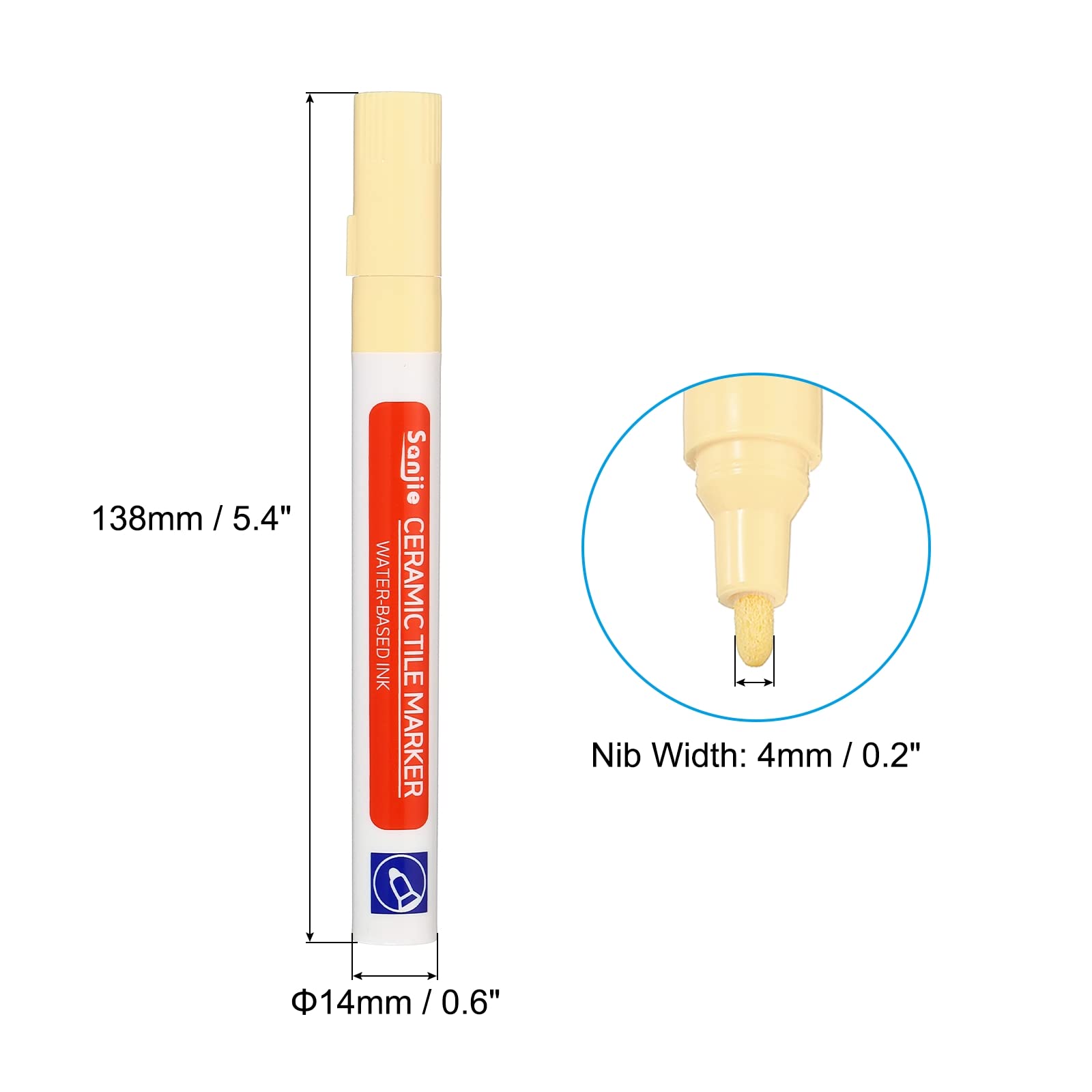 Grout Pen 4 Pack Beige Tile Marker Waterproof Grout Sealer Pen Tile Repair Pens Paint Pens for Wall Floor Bathroom Kitchen Refresh (4 Count)