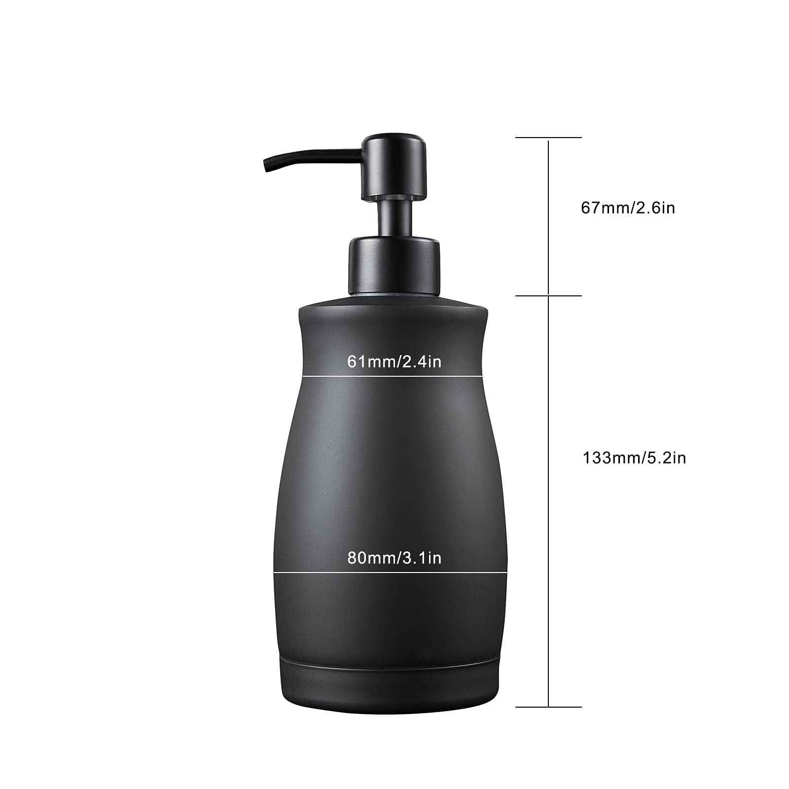 304 Stainless Steel Countertop Black Soap Dispenser Rust Resistant Leak