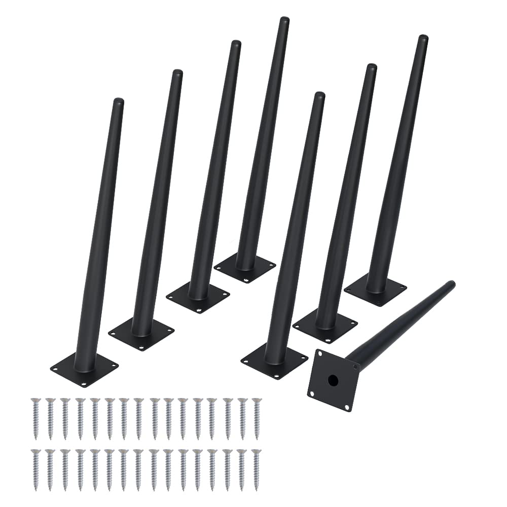 8PCS 16 Inch Matte Black Tapered Angled Legs for Furniture