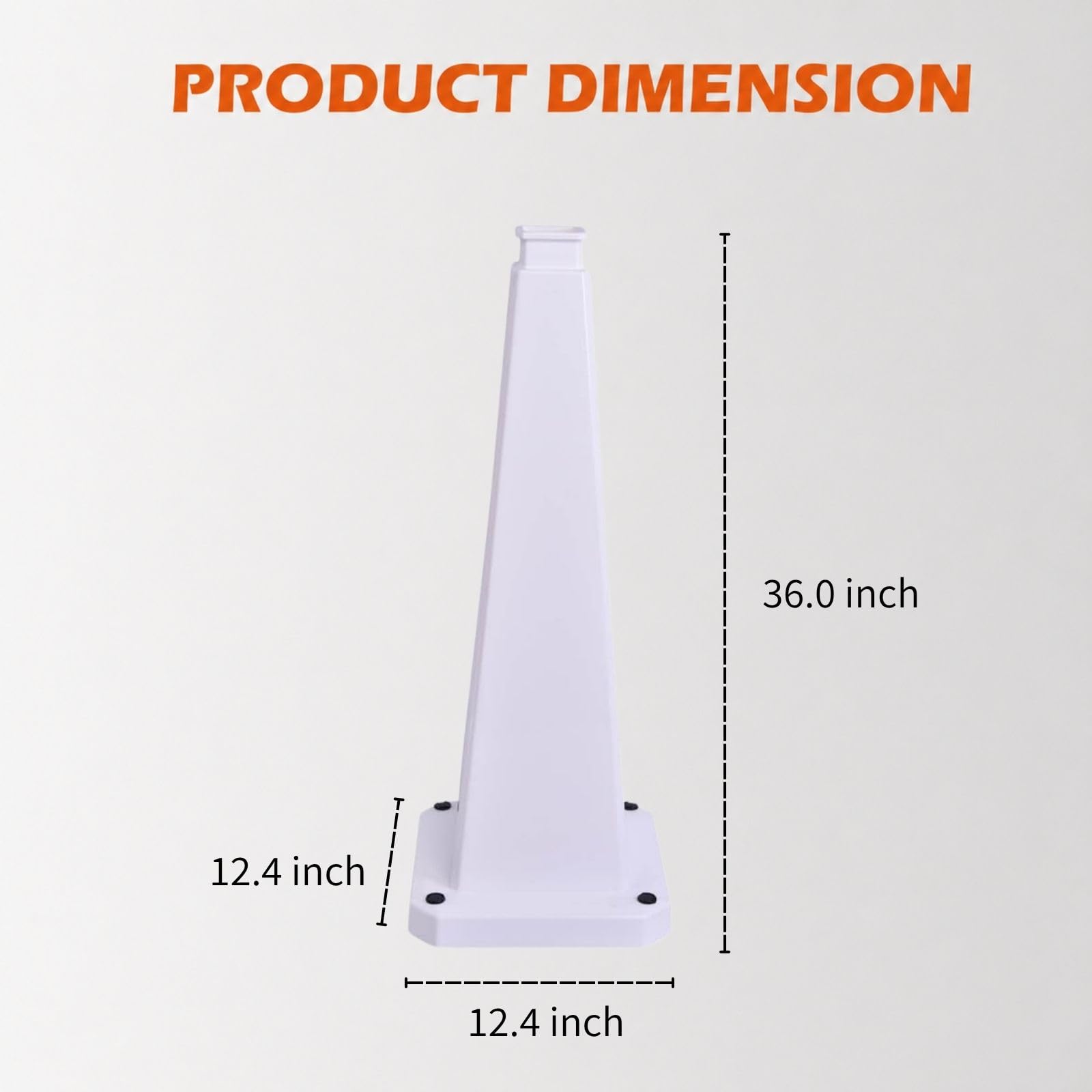 3 Pack 36 Inch Solid White Traffic Cone (3 Count)