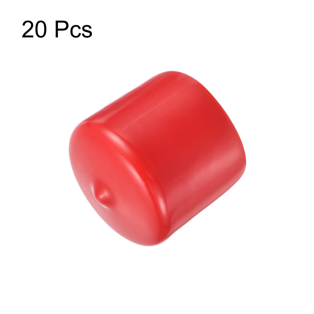 20pcs Rubber End Caps 35mm ID Vinyl Round Tube Bolt Cap Cover Thread Protectors Red