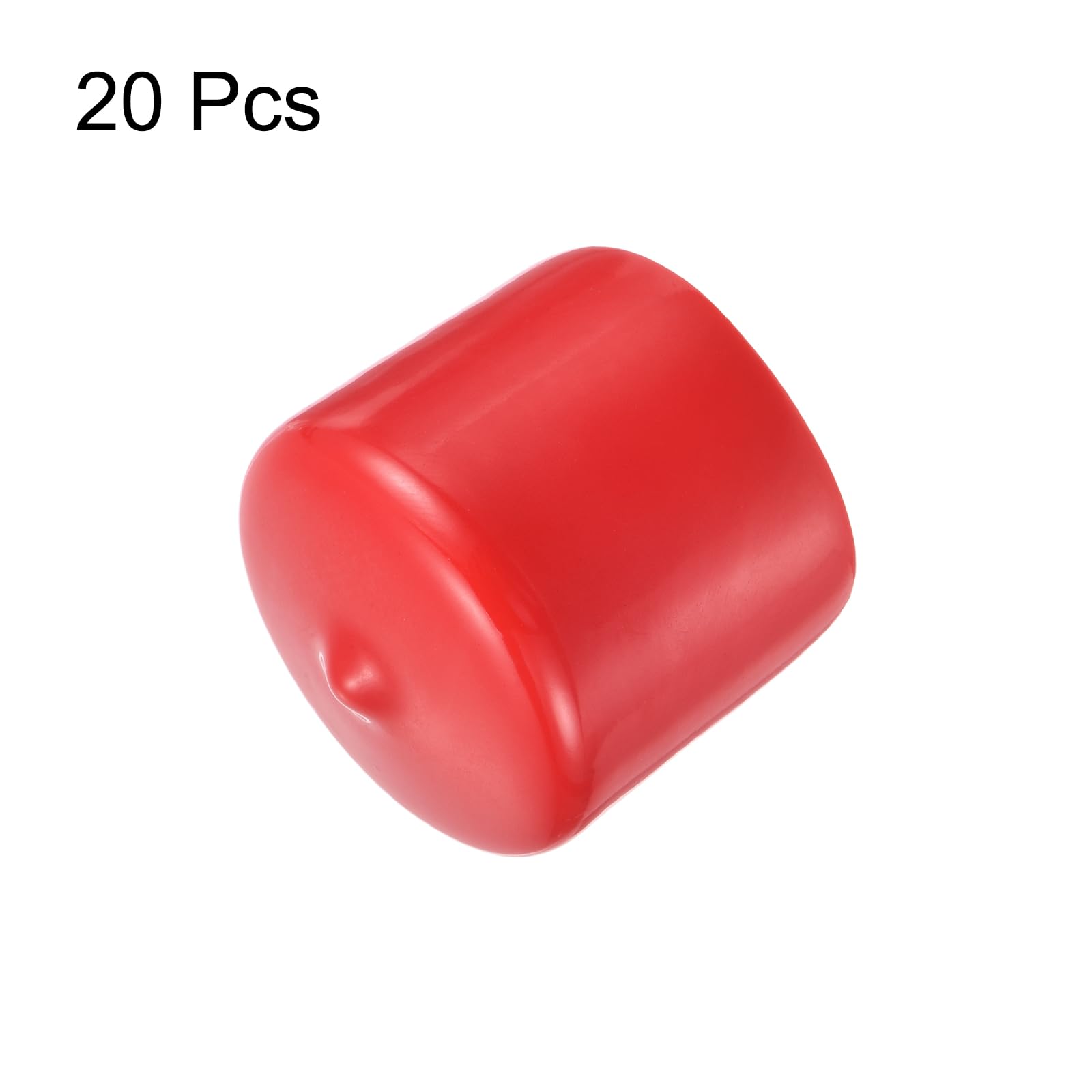 20pcs Rubber End Caps 35mm ID Vinyl Round Tube Bolt Cap Cover Thread Protectors Red