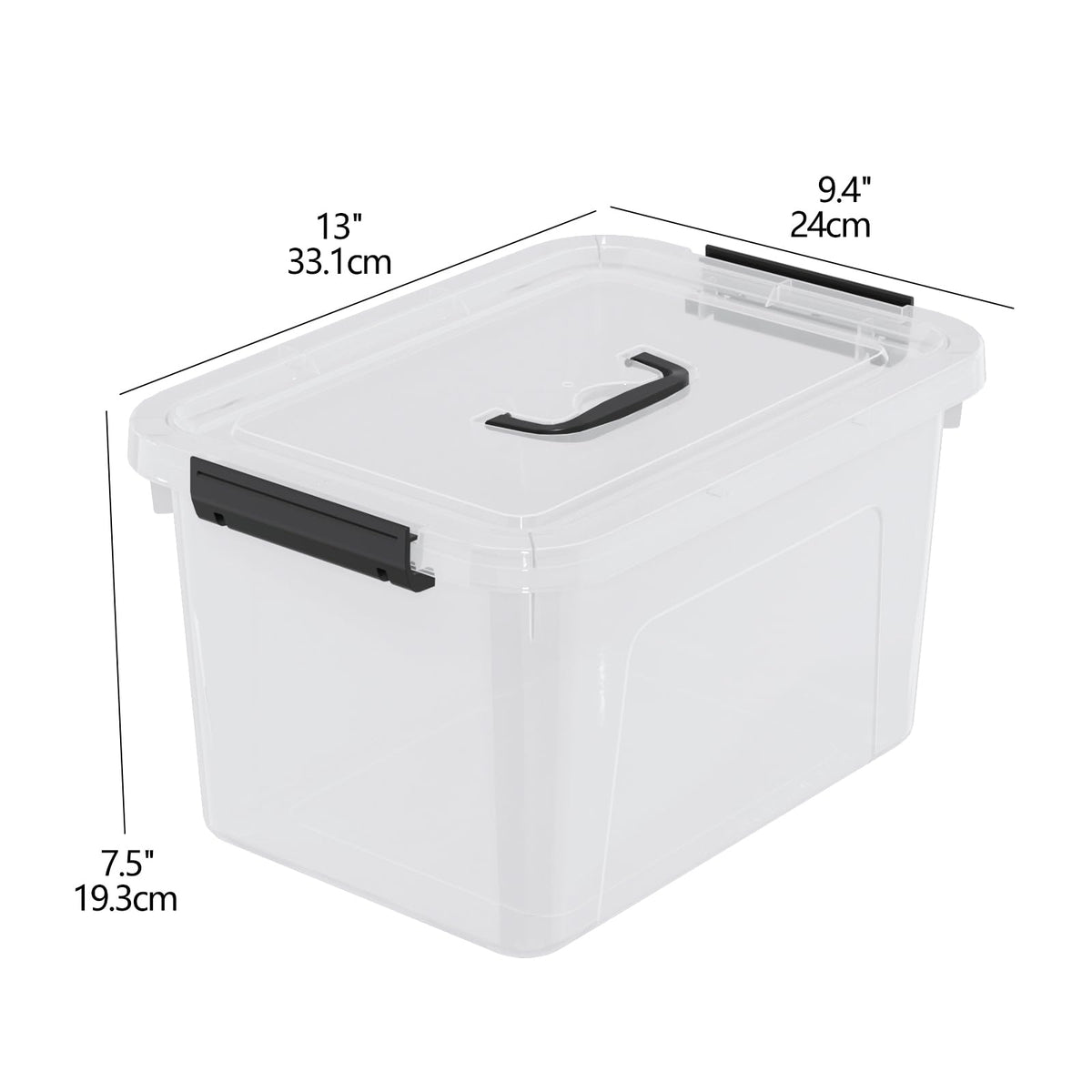 10.5 L Plastic Storage Containers With Lids and Handles (4 Count)