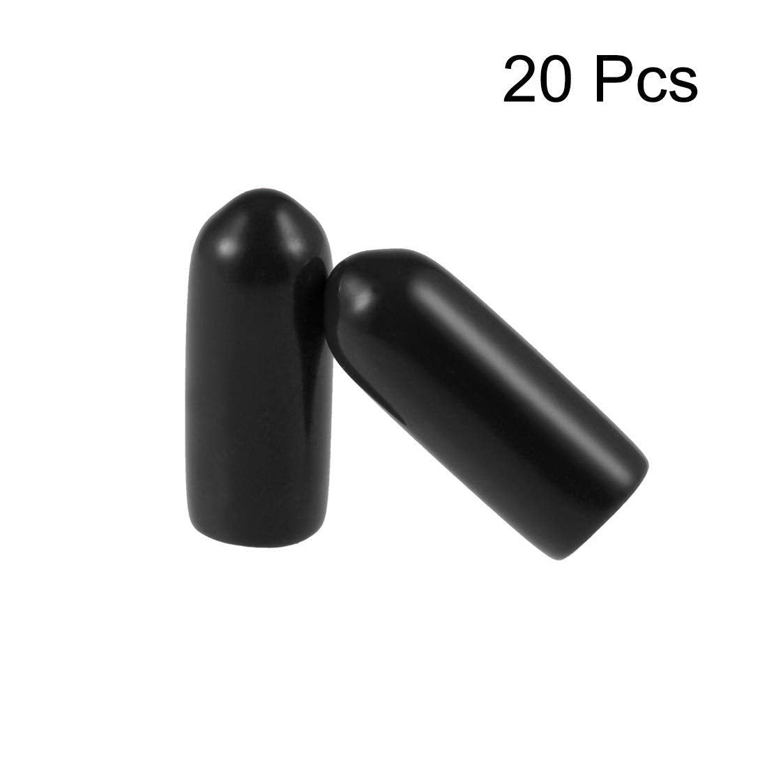 20pcs Rubber End Caps 4.5mm ID Vinyl Round Tube Bolt Cap Cover Thread Protectors Black (20 count)