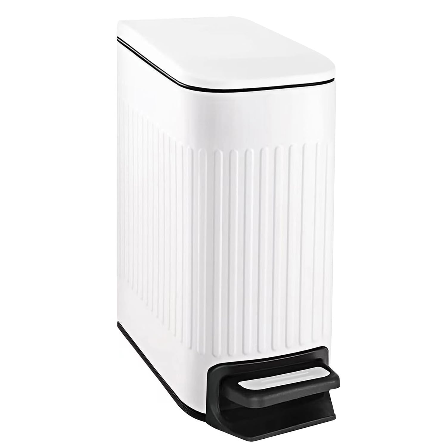 Slim Bathroom Trash Can with Lid Soft Close
