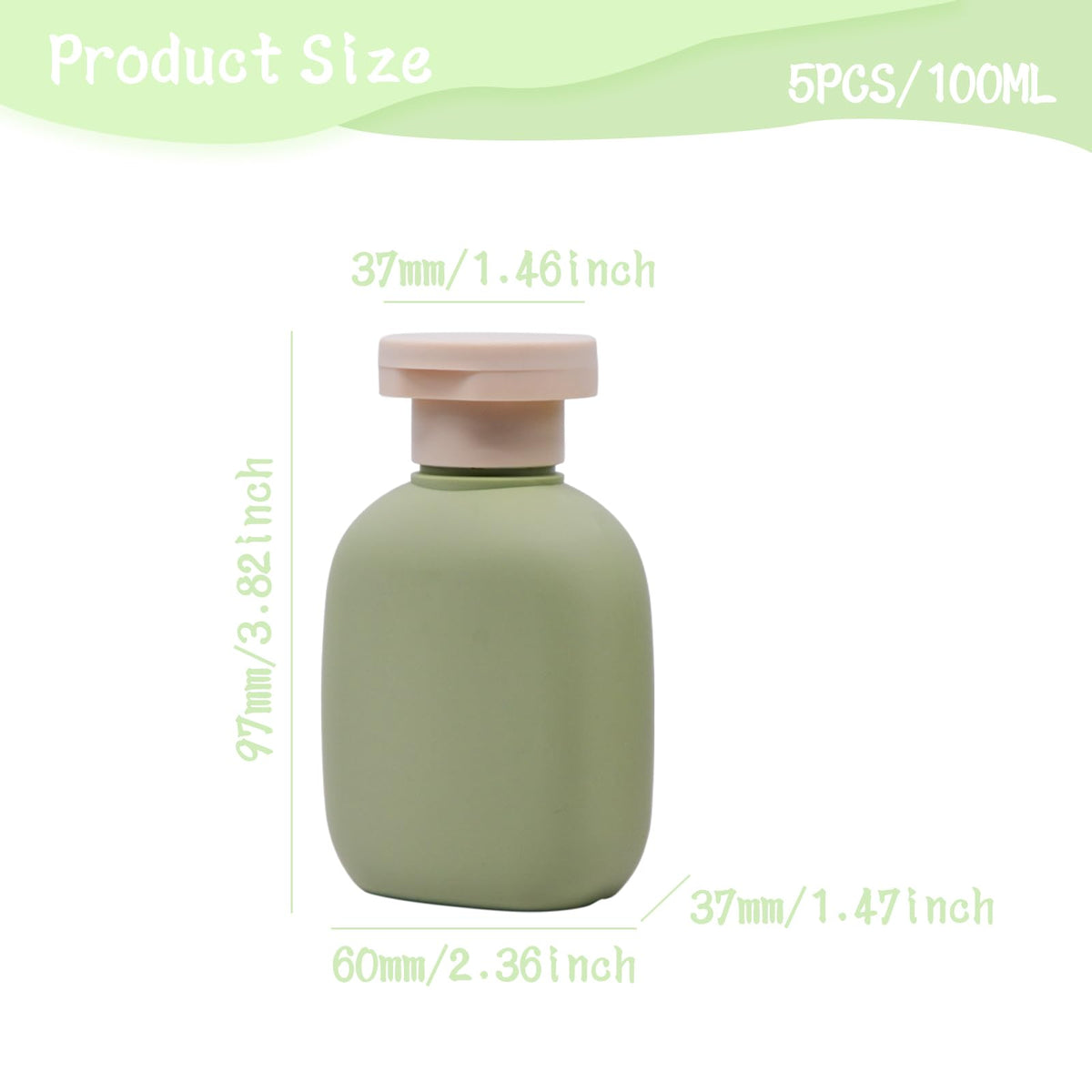 3.4 oz Leak Proof Travel Bottles (6 Count)