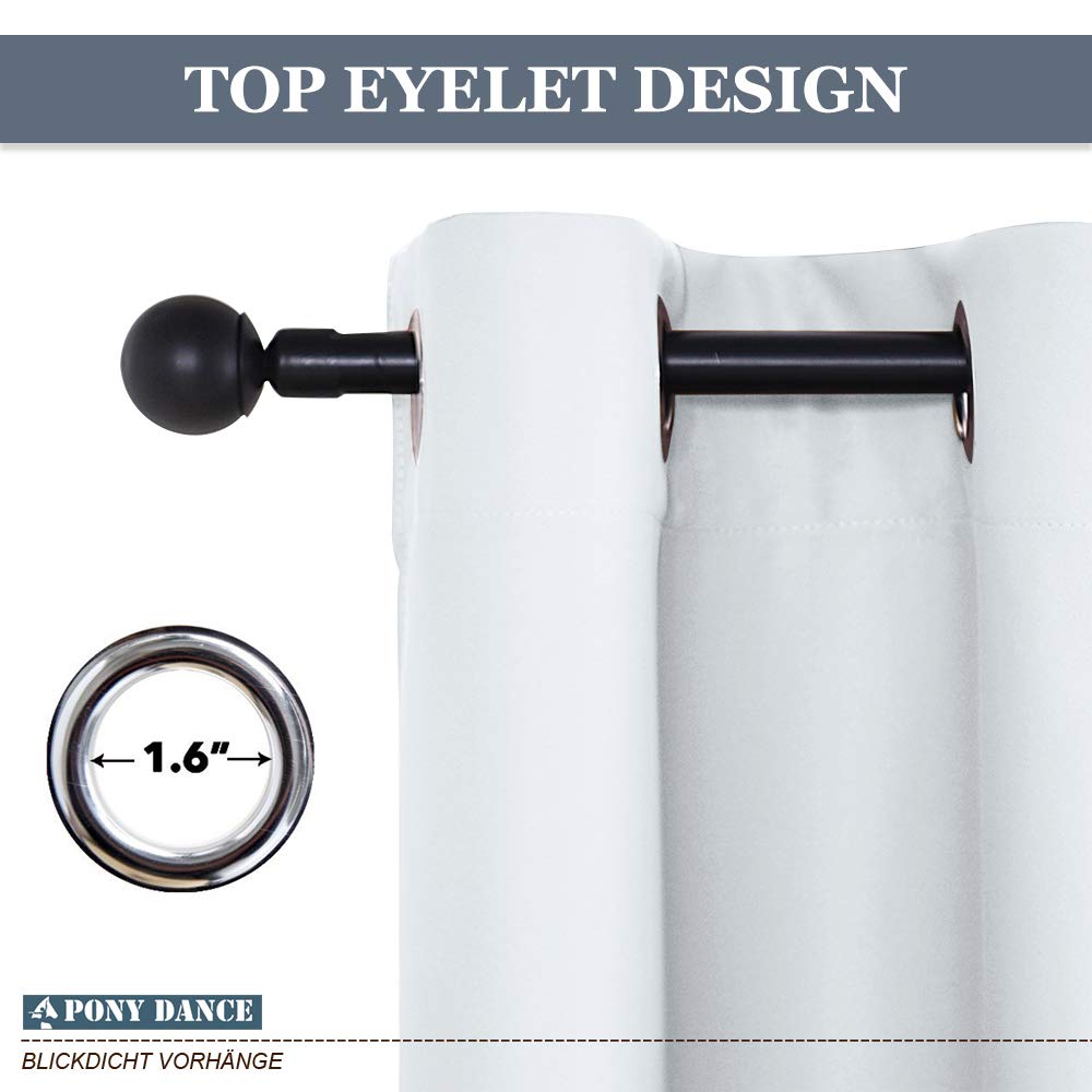 Greyish White Small Window Curtain Panels Room Darkening Curtain Tiers for Nursery with Top Grommet (2 Count)