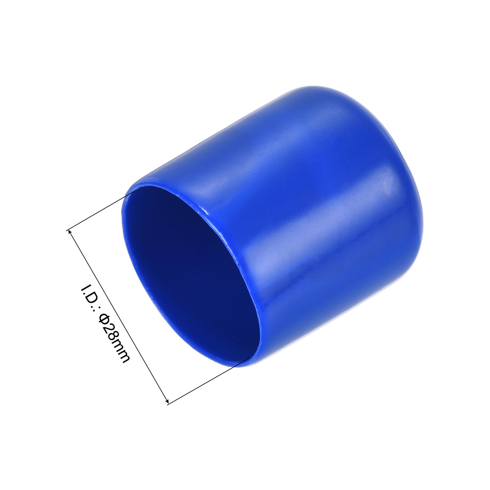 20pcs Rubber End Caps 28mm ID Vinyl Round Tube Bolt Cap Cover Screw Thread Protectors Blue