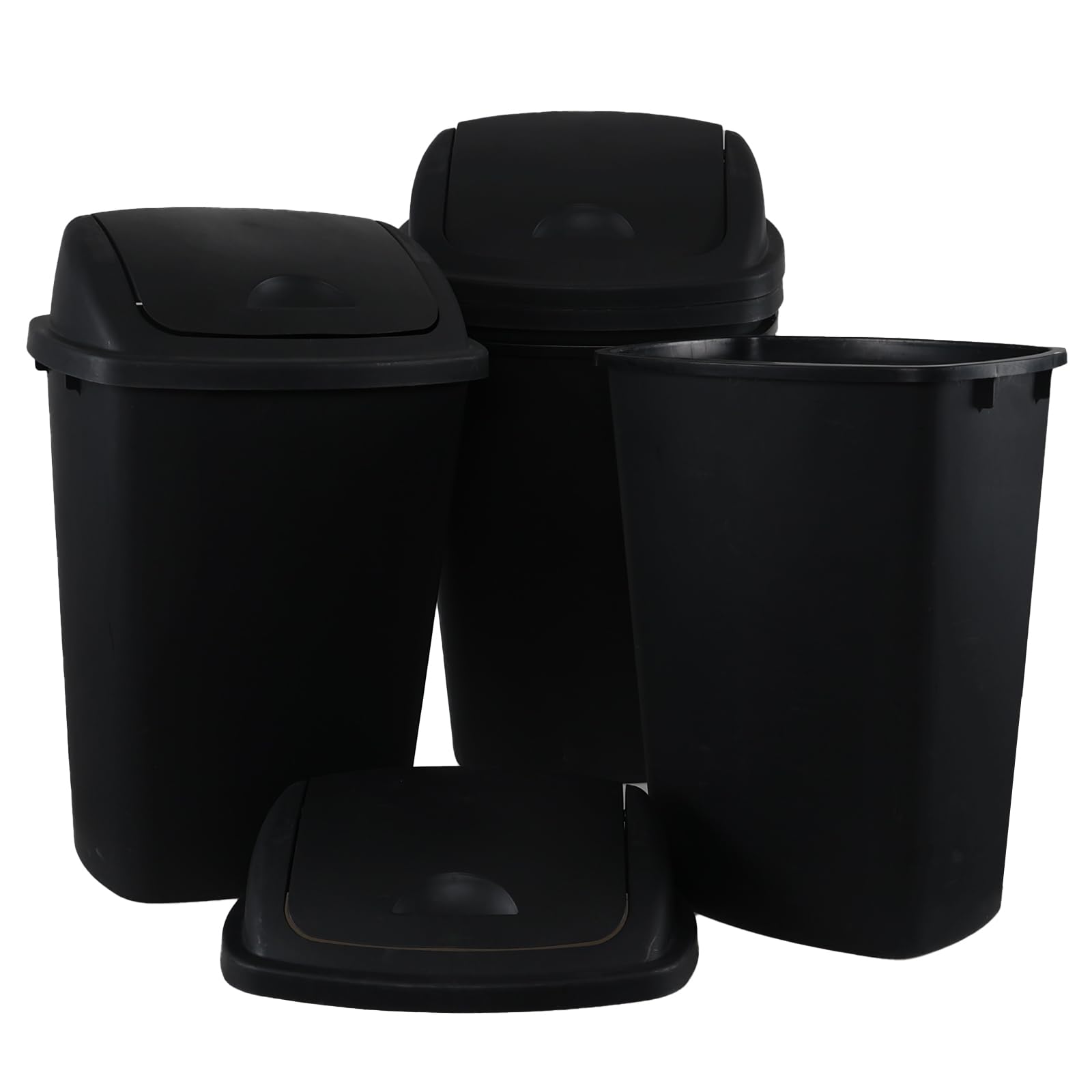 13 Gallon Swing Top Garbage Cans (4 Count)
