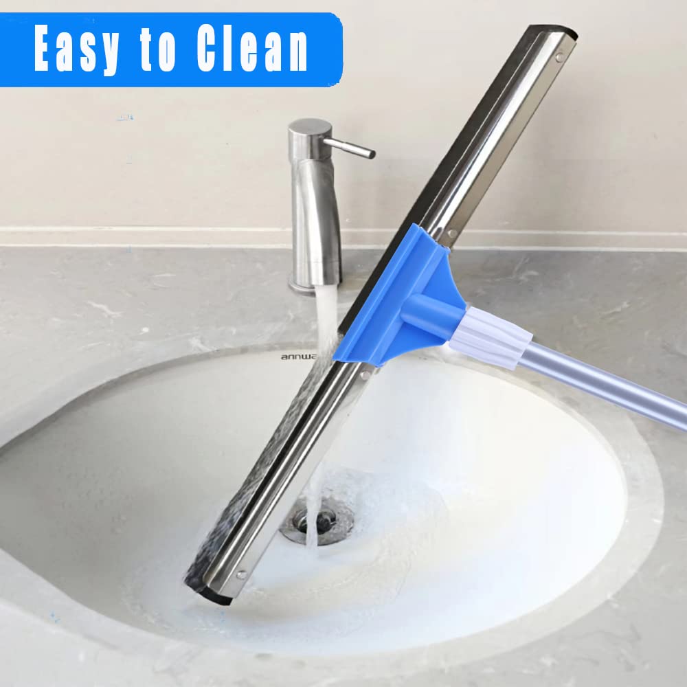 Floor Squeegee for Concrete and Tile Floor with 50" Long Handle