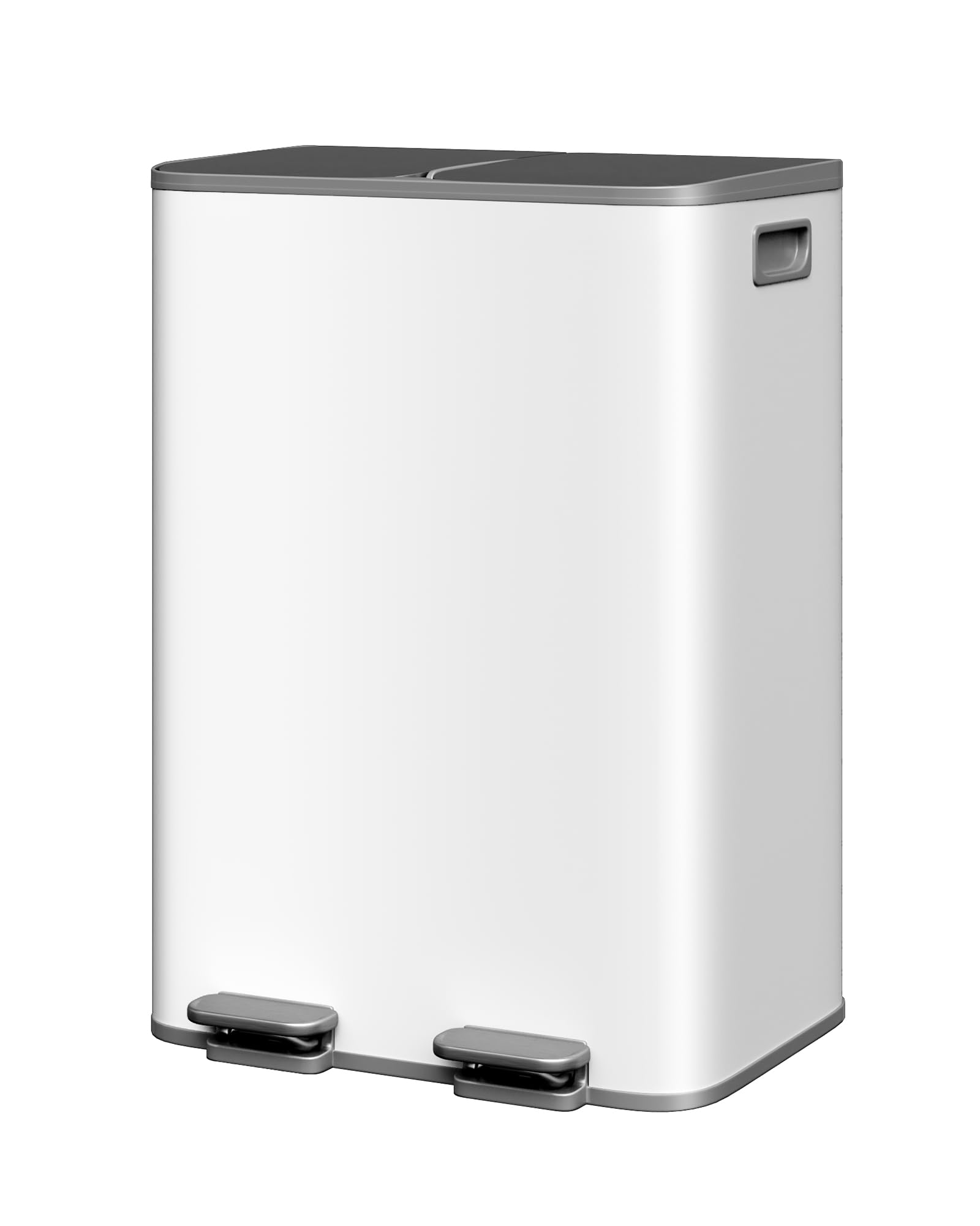 2 x 8 gal Stainless Steel Double Trash Can with Lid for Kitchen