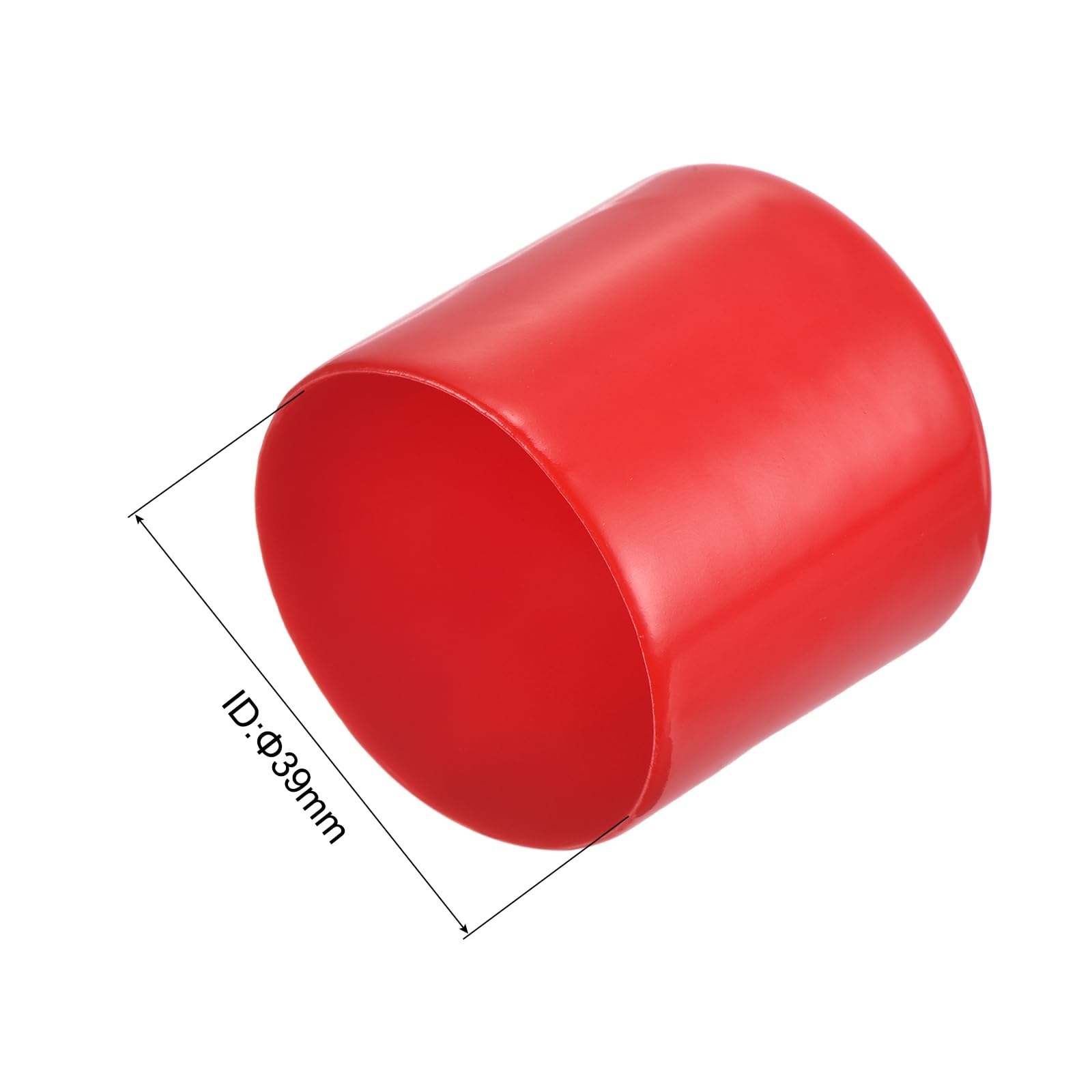 20pcs Rubber End Caps 39mm ID Vinyl Round Tube Bolt Cap Cover Thread Protectors Red