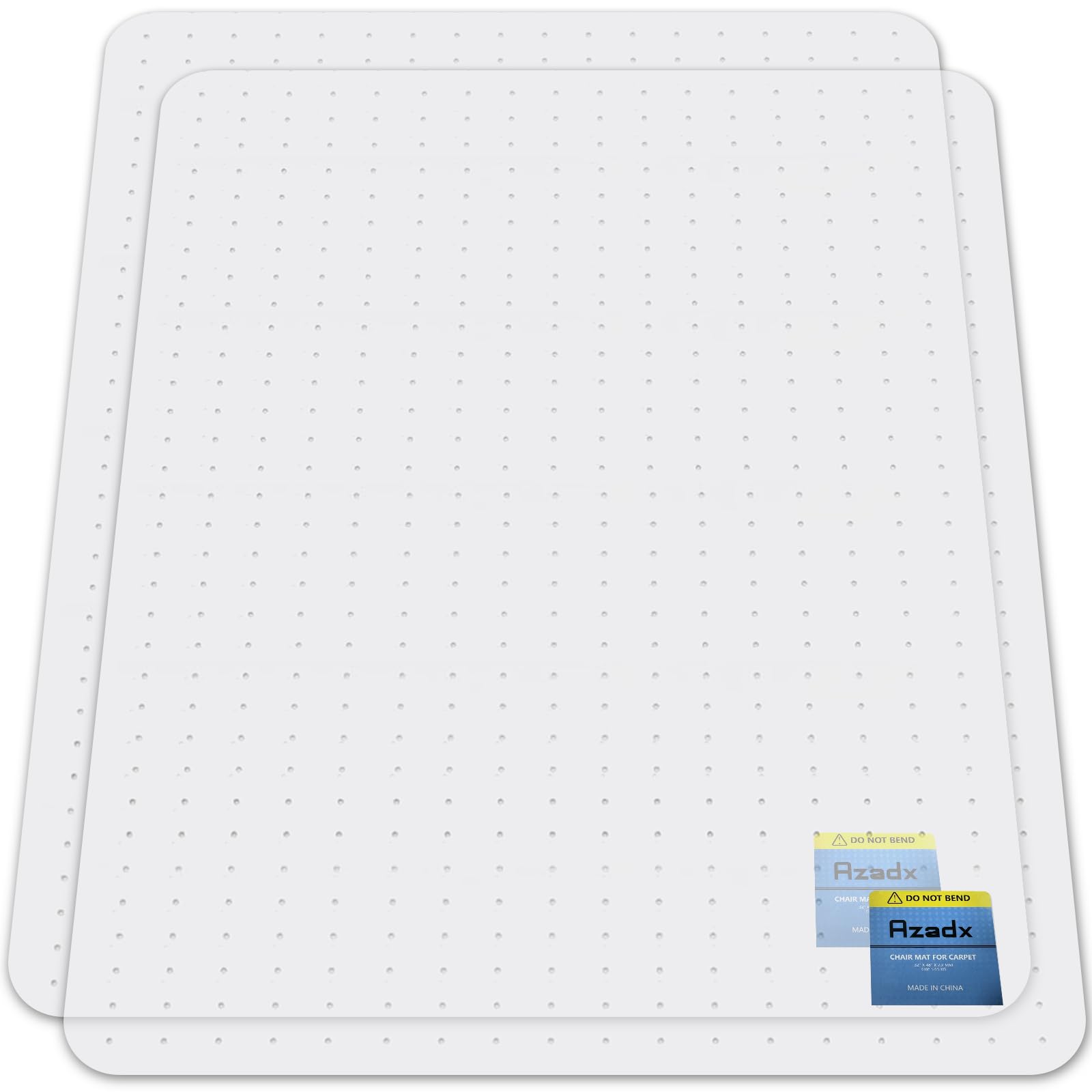 Heavy Duty Office Chair Mat for Carpet 51" x 63" Hard Material Large (2 Count)