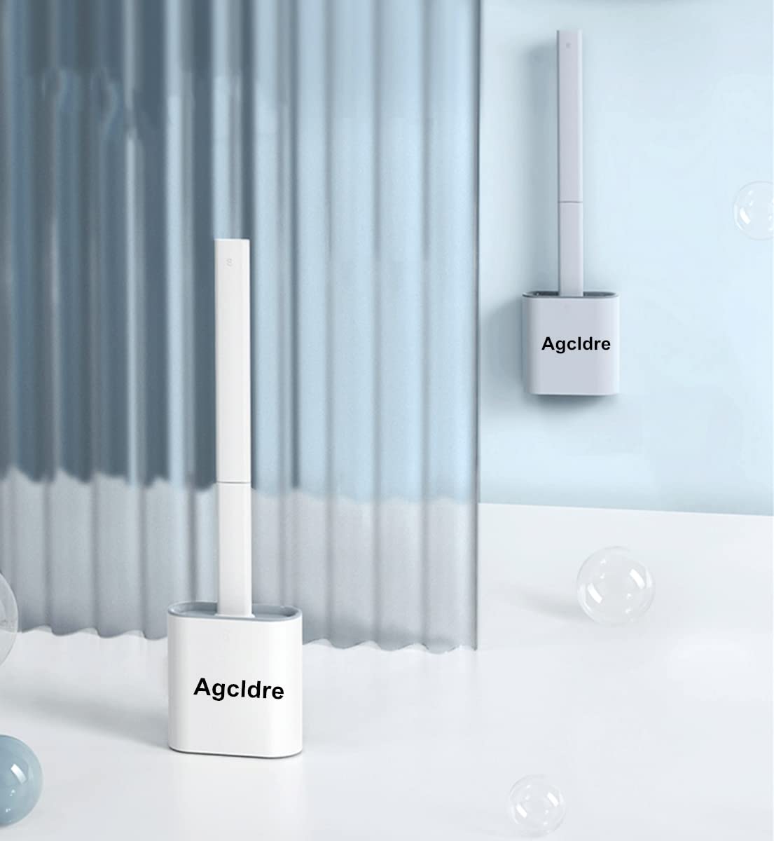 Toilet Brush with Holder Silicone Toilet Brush and Cleaning Brush for Household Bathroom Toliet Brush Set