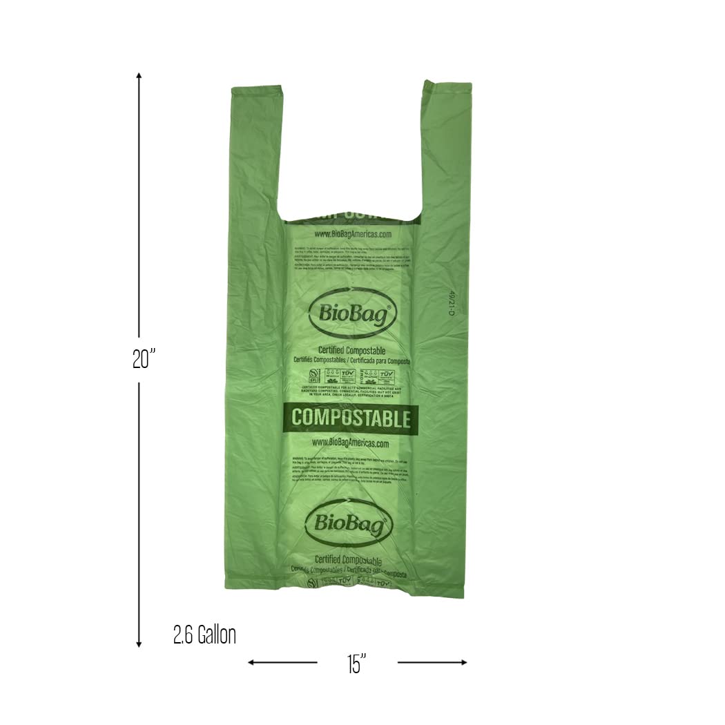 2.6 Gallon Compostable Bags with Handles by BioBag