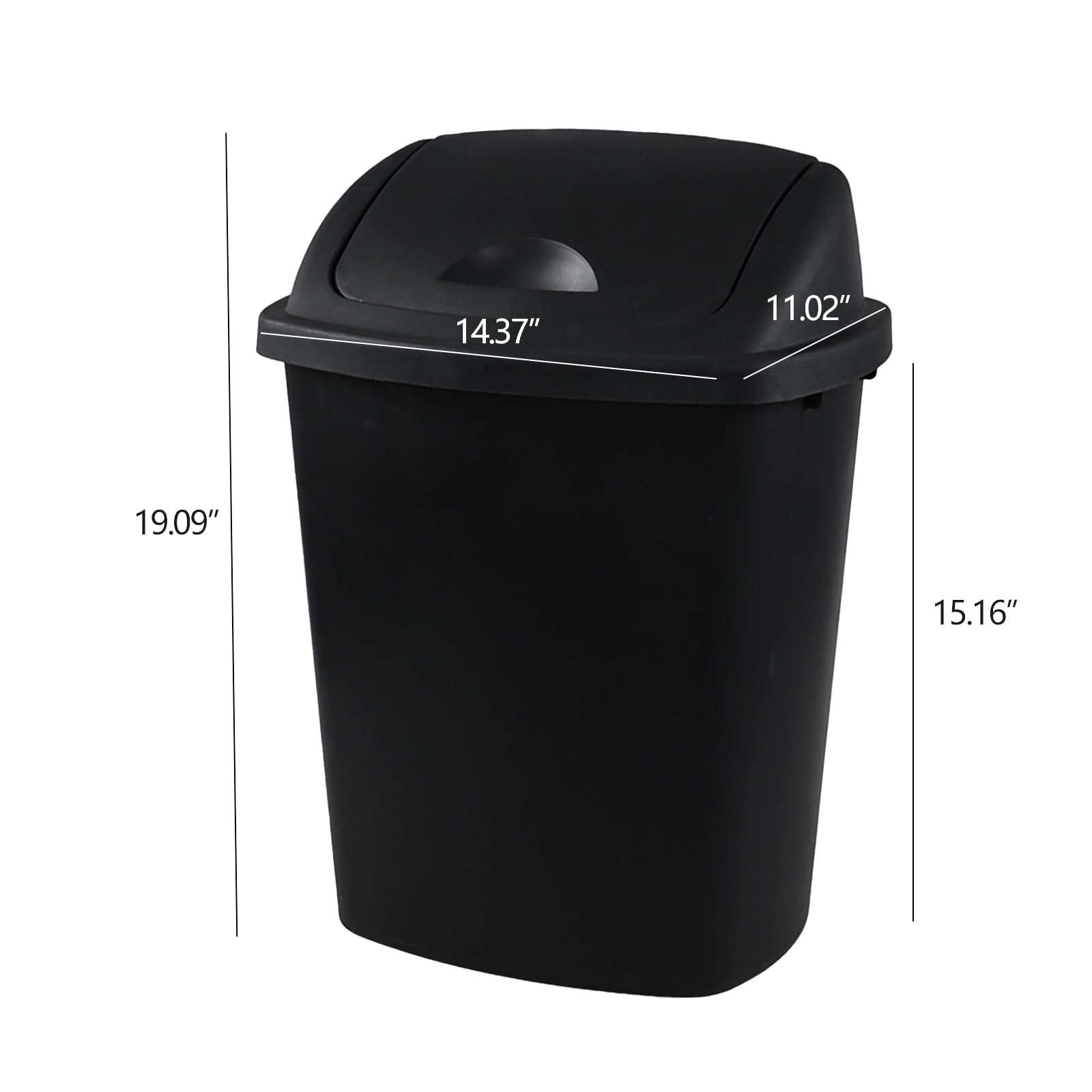 4 Pack 6 Gallon Trash Can Plastic (4 Count)