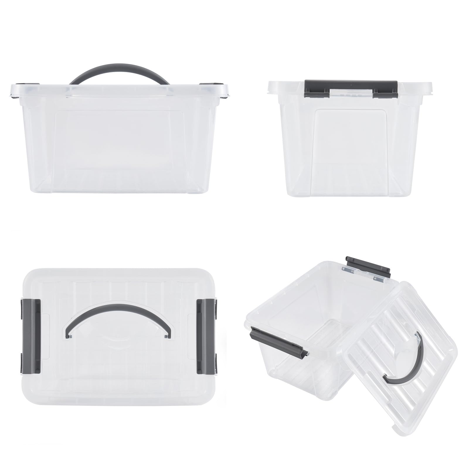 6 Quart Plastic Stackable Storage Latch Bins (6 Count)