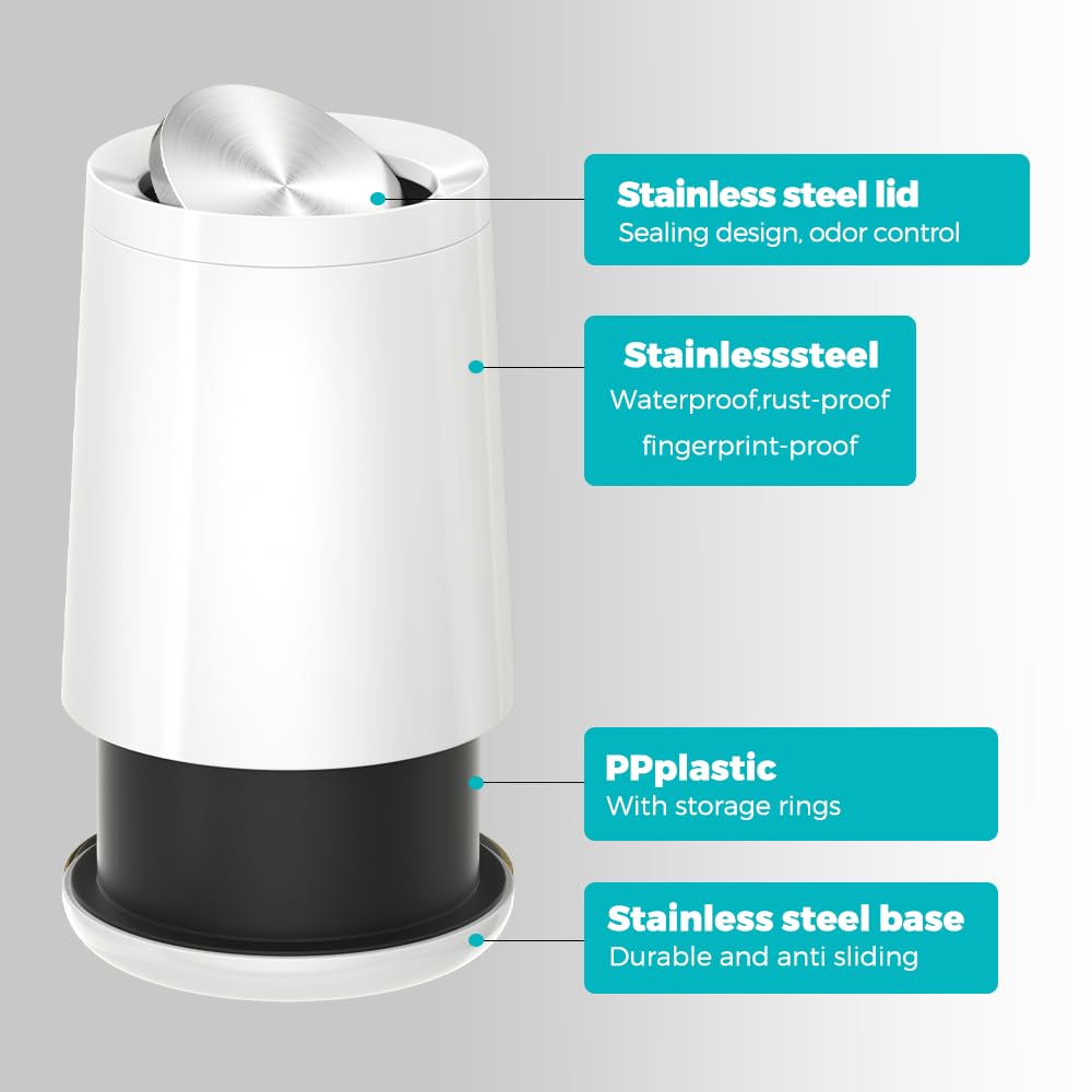 2.1Gallon Small Bathroom Trash can with lid