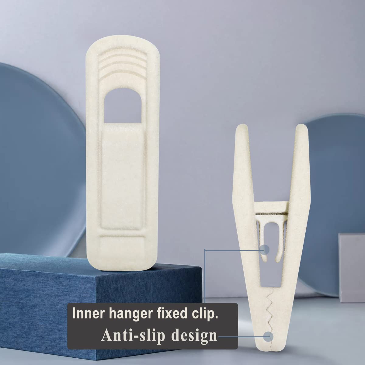 Beige Velvet Hangers Clips