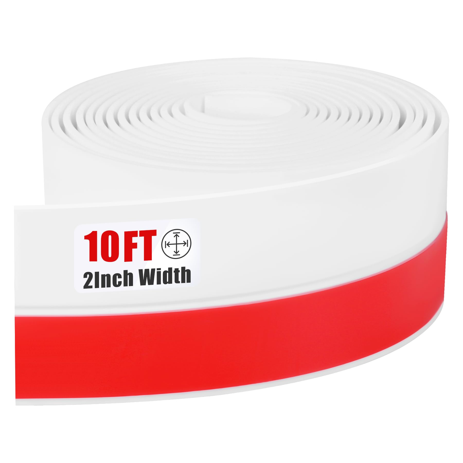 Draft Seal Tape for Doors and Windows 2 in x 10 Ft Silicone Weather Stripping Extra Thick 2mm Door Seal Strip with Strong Adhesive Draft Insulation Stopper Side Seal (10 Foot)